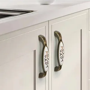European Ceramic Handle Modern Cabinet American Black Single-hole Furniture Handle Door Handle Knobs Door Knob