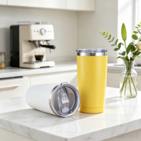 Vaso Térmico para Auto de 20oz, Taza para Cerveza, Termo de Acero Inoxidable de 600ml con Tapa Deslizante de Plástico, Venta Caliente