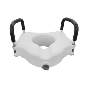 Siège de toilette avec accoudoirs, capacité de 180 kg, pour personnes âgées et femmes enceintes, blanc - Product Image 2