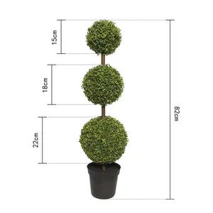 Производитель, дешевый домашний винтажный декор, зеленое декоративное пластиковое искусственное растение Buxus Topiary, дерево для улицы