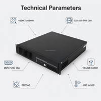 GUORESOUN 2U 19 pouces PC industriel en rack IPC-8207 Intel Core I3/I5/I7/I9 Serveur de contrôle d'automatisation et de télécommande pour applications industrielles