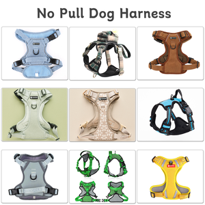 Harnes anjing Corduroy warna coklat reflektif, tali kekang tarik berat anjing tanpa tarik, MOQ rendah untuk Aksesori Bulldog <span class=keywords><strong>Doberman</strong></span> Perancis - Product Image 3