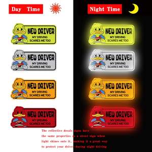 Sii paziente riutilizzabile avviso di sicurezza mobile rosso giallo argento riflettente studente nuovo Driver magnete adesivo segnale di sicurezza per auto - Product Image 6