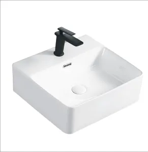 Hot Sale Einloch-Waschbecken Quadratische Arbeits platte Waschbecken Weiß Waschbecken mit fester Oberfläche für Waschraum