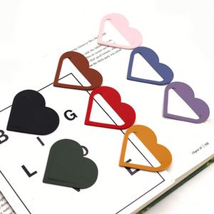 Stock Ready Eco-Friendly Modern Cute Student Corner Page Clip PU Leather Heart <b>Bookmarks</b> Mixed Colors Promotional <b>Gift</b> - Product Image 2