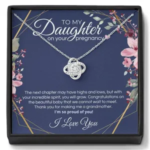 Collar de Acero Inoxidable con Nudo de Amor y Circonita AAA de Alta Calidad, Regalo de Lujo para el Día de la Madre, Joyería con <span class=keywords><strong>Diamantes</strong></span> - Product Image 2