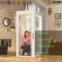 Yongli çağdaş 3 katlı küçük şaftsız konut ev tipi asansör AC sürücü PVC zemin villa için güzel renk seçenekleri