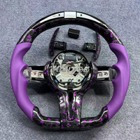 Volant de sport M en carbone forgé à LED à fond plat personnalisé pour BMW F10 F20 F30 F32 F36 M3 F80 M4 F82 M2 F87 M5 F90 E90 E92 E93