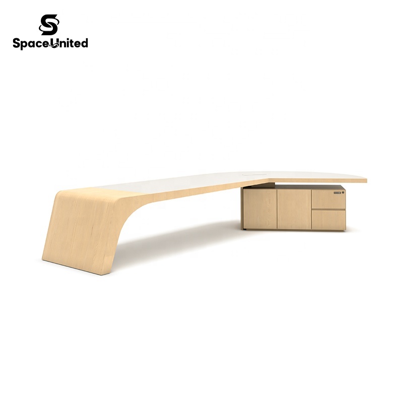 SpaceUnited Luxury Office Solid Wood Modern Managerial Executive Desk