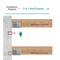 Support d'étagère dissimulé multi-usages, compatible avec le bois, le verre, l'acrylique, pour bureau portable, lit, bureau, diverses applications