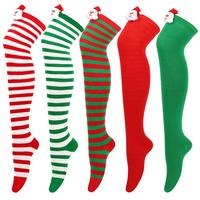Chaussettes en polyester respirantes rayées canne à sucre WJN de haute qualité pour femmes, idéales pour l'hiver, le cosplay et Noël