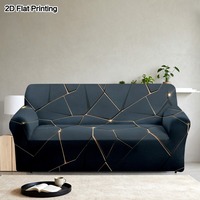 Günstige Sofabezüge mit Goldener Linien-Geometrie, Dehnbarer Staubschutz für Sofas