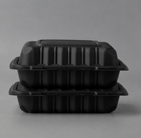 Boîte alimentaire jetable écologique en MFPP blanc, format 9x9x3 pouces, conteneur carré haute capacité pour cuisines éphémères et chaînes de restaurants
