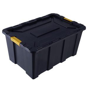 High Quality New Design 100L Stackable Heavy Duty Tub Black Plastic Storage Box