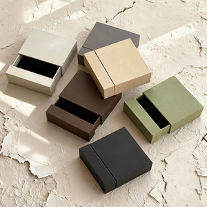 Cajón de caja de papel rectangular de embalaje de joyería de lujo respetuoso con el medio ambiente con logotipo personalizado para collar de anillo para presentar joyería Premium - Product Image 3