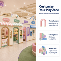 Aire de jeux intérieure pour enfants, thème Boulangerie et Ville de Rêve Pastel, avec Salon, Gestion de la Qualité ISO 9001 pour Espaces Commerciaux