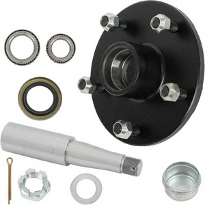 Nouvel ensemble d'essieu de remorque 5 sur 5,5 pouces avec moyeu et broche, roulements L68149 et L44649, charge utile maximale de 3500 LBS - Product Image 1