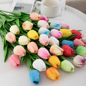 Tulipanes Artificiales de Látex, Tallos de Tulipán de Tacto Real, Ramos de Flores Artificiales Color Naranja - Product Image 4