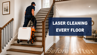 Machine de nettoyage au laser pulsé portable 500W, équipement de nettoyage au laser à fibre pulsée refroidi par air avec roues et échelle