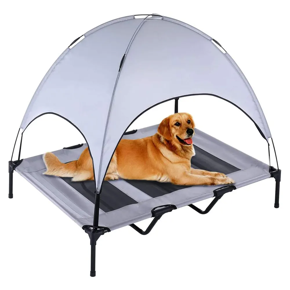 Portable Waterproof Large Dog Pet Bed with Canopy for Outdoor