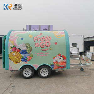 Truk Makanan Es Krim Hijau Mint Kustom, Gerobak Yogurt Beku Mobile dengan Billboard Atas dan Jendela Layanan - Product Image 4