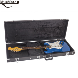 Étui de <span class=keywords><strong>guitare</strong></span> vintage rectangulaire de grande taille en coque rigide noire, super protection - Product Image 4