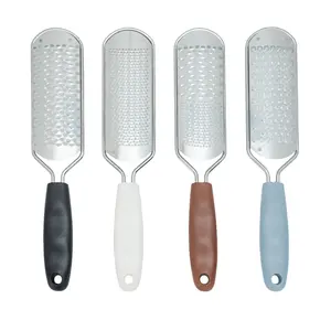Custom Large Stainless Steel Foot Scraper hole Pedicure Foot File Callus Remover for Dry and Wet Feet