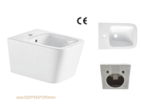 Bidet en céramique carré moderne certifié CE Toilette murale en laiton Villas de luxe Hôtels Toilettes intelligentes Nettoyage confortable en hauteur