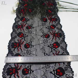 23Cm Mềm Màu Đen Lưới Căng Ren Trim Skeleton Thân Thiện Với Môi Spider <span class=keywords><strong>Web</strong></span> Thiết Kế Cho Halloween Phong Cách Cổ Điển Trang Phục Trang Trí - Product Image 3