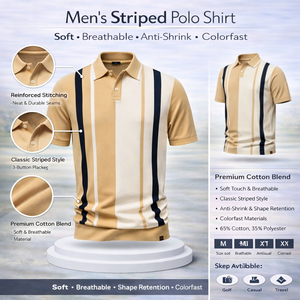 Camiseta Polo Personalizada para Hombre, Diseño de Fabricante de Ropa, Suave, Transpirable, Antiencogimiento, Color Resistente, Rayas Verticales, con Logotipo Bordado - Product Image 3