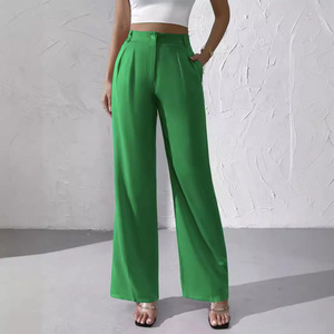 2024 di alta qualità nuovi <span class=keywords><strong>pantaloni</strong></span> eleganti Casual tinta unita <span class=keywords><strong>pantaloni</strong></span> larghi di fascia alta formale <span class=keywords><strong>pantaloni</strong></span> da donna - Product Image 1