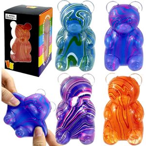 Jouets à presser en forme d'ours texturés et colorés, remplis de maltose, pour le jeu sensoriel, soulagement de l'anxiété, concentration, unisexe, 5 à 7 ans, matériau TPE - Product Image 6