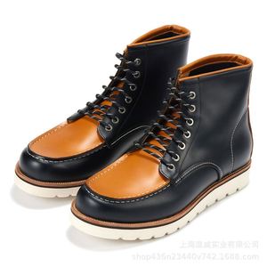 2024 High-Quality Men's Leather Boots - Goodyear Crafted Waterproof Ankle Boots - Casual Lace-Up Winter Boots - Product Image 4