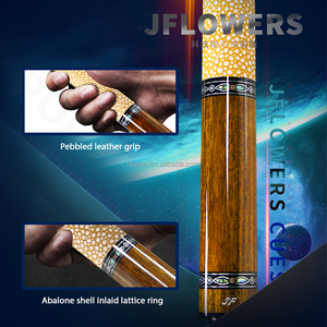 JFLOWERS Pool Cue, Ebony Plain Face, Figured Bubinga/Zebrawood/Padauk Butt Options, Carbon Fiber or Maple Shaft Professional - Product Image 3