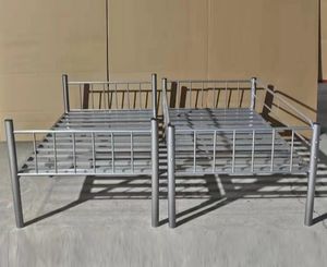 Стальная двухъярусная кровать Серебряная Кровать Металлическая стальная трубчатая кровать - Product Image 6