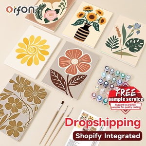 Kit de <span class=keywords><strong>Peinture</strong></span> par Numéros Miniature Orfon, 6 Pièces, Imprimés Botaniques Élégants, <span class=keywords><strong>Peinture</strong></span> DIY par Numéros, OEM, Dropshipping Mondial - Product Image 1