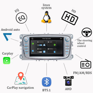 Ford Focus <span class=keywords><strong>2</strong></span> S-Max Mondeo Mk4 9 Galaxy C-Max Kuga 3 için Linux <span class=keywords><strong>2</strong></span> Din Araç Radyosu, Navigasyon, Bluetooth, FM, 7'', 2DIN Multimedya DVD Oynatıcı - Product Image 4