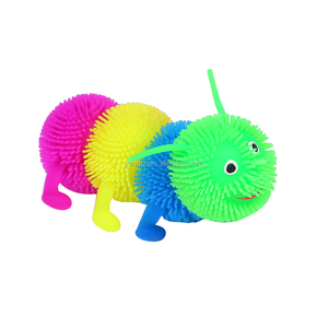KEHUI venta directa de fábrica suave mediano cuatro partes gusano Puffer juguete bola TPR Squeeze alivio del estrés Fidget juguete para niños - Product Image 3