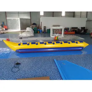 Factory direct wholesale PVC inflatable banana boat 8-seater inflatable banana boat water sports tugboat.