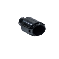 Punta de escape de acero inoxidable de fibra de carbono de 4 pulgadas, nuevo diseño, titanio, negro, borde recto, estilo Ak, silenciador de coche, tubo de cola