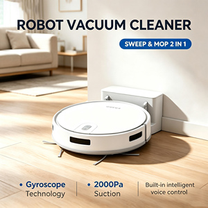 Robot Aspirador y Trapeador 2 en 1 Glomarket Tuya Smart con Navegación Óptica Giroscópica, Succión Potente de 2000 Pa y Tanque de Agua Inteligente con Wifi - Product Image 3
