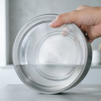 Lot de 5 récipients de conservation alimentaire en acier inoxydable au design moderne avec couvercles, chauffe-plats de cuisine, casseroles et boîtes de rangement métalliques