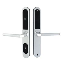 Cerradura de Hotel Europea Delgada de Aleación de Aluminio para Puertas de Madera/Acero, Desbloqueo con Tarjeta, Software Gratuito
