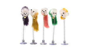 Cat Elastic Feather False <b>Mouses</b> Interactive Cat Pet Toy Animal Toys for Pets Teaser Cats Toy - Product Image 4