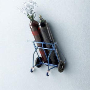 Chariot à double bouteille de gaz pour oxygène et acétylène, chariot de transport en acier robuste - Product Image 3