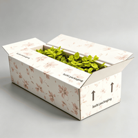 Boîte d'expédition personnalisée en carton ondulé pour plantes vivantes, écologique, pour plantes en pot, succulentes, emballage en carton pour plantes vivantes