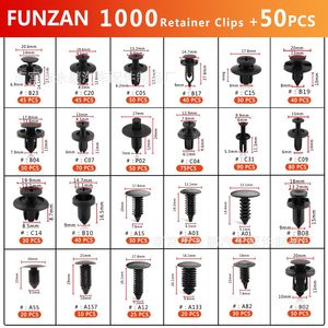 Funzan 1050Pcs <b>Car</b> Retainer <b>Clips</b> Nylon Fasteners 24 Sizes For Auto Repair With Tool Kit - Product Image 3