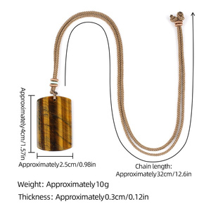 Collar con Colgante Rectangular de <span class=keywords><strong>Piedras</strong></span> Preciosas Naturales al por Mayor, para Hombre y Mujer, Amuleto de Piedra Genuina, Regalos de Amuleto de la Suerte - Product Image 5