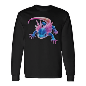 T-Shirt a Maniche Lunghe con Grafica Axolotl Kawaii, Unisex per Adulti, Stampa Digitale Promozionale - Product Image 3