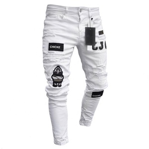 Pantalones vaqueros a la moda para <span class=keywords><strong>hombre</strong></span> con logotipo bordado y etiqueta personalizada, pantalones vaqueros para <span class=keywords><strong>hombre</strong></span>, pantalones vaqueros cónicos elásticos - Product Image 4
